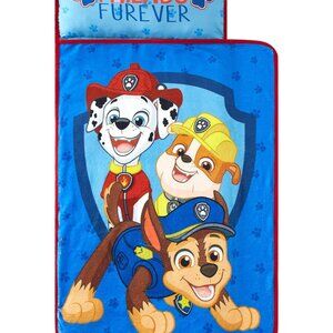 Idea Nuova Paw Patrol Plush Nap Mat with Built-in Pillow and Blanket, Easy Carry